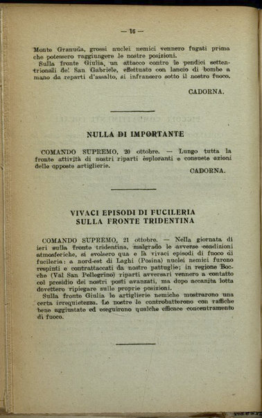 Il diario della nostra guerra : bollettini ufficiali dell'esercito e della marina